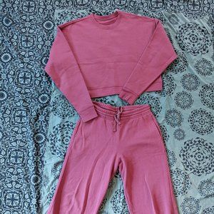 Girlfriend Collective 50/50 sweatshirt and sweatpants set